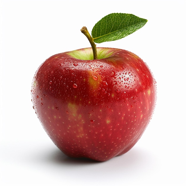 a red apple with water droplets on it