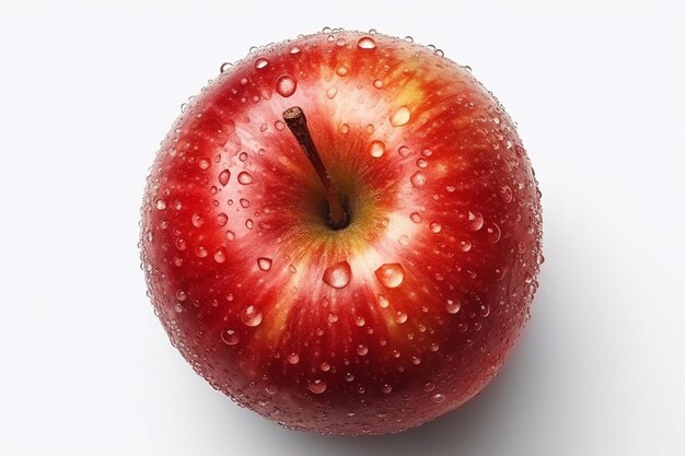 A red apple with water droplets on it