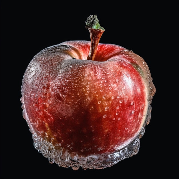 A red apple with water droplets on it