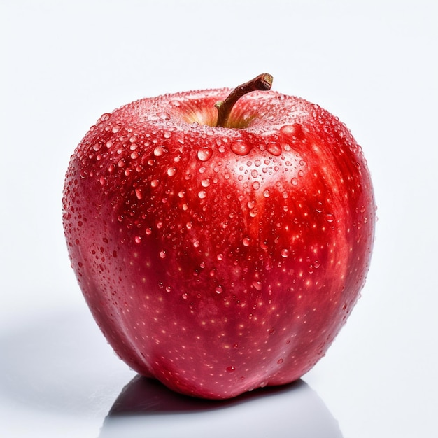 A red apple with water droplets on it