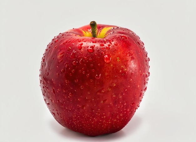 Red apple with water drops isolated on a white background