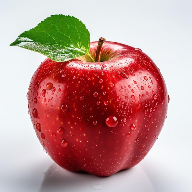 a red apple with water drops on it