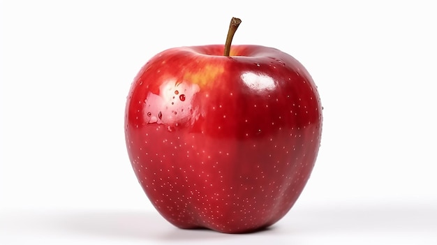 A red apple with white dots on it