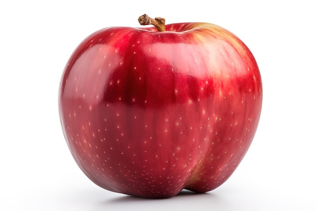 A red apple with white dots on the skin