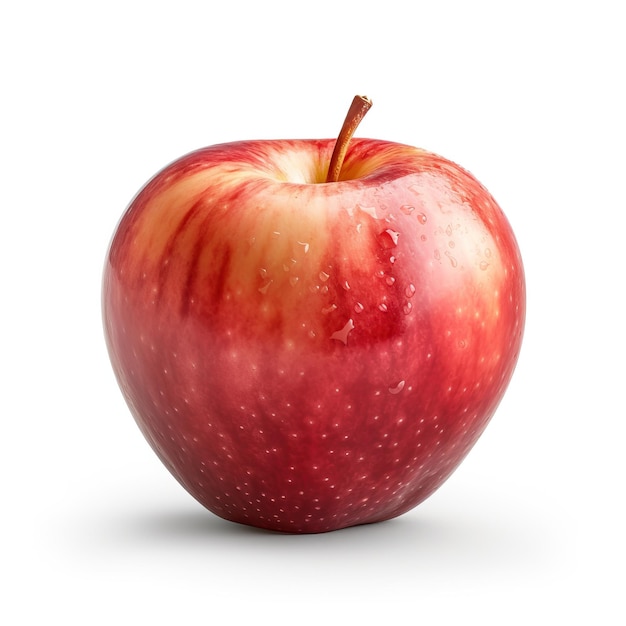 A red apple with white spots on it