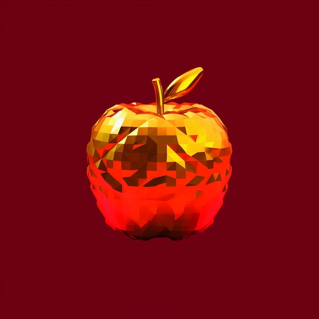 Photo a red apple with a yellow and orange pattern on it