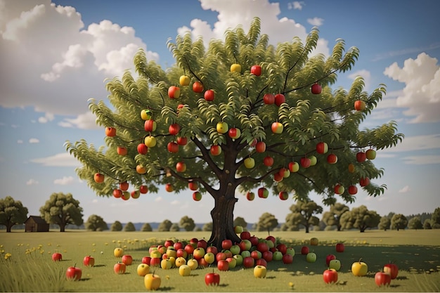 Foto mele rosse sul ramo dell'albero di mele