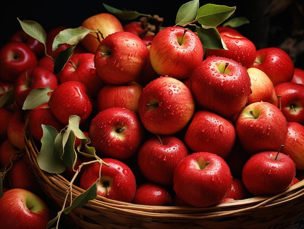red apples in a basket Generative AI