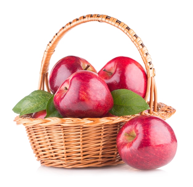 Red apples in a basket