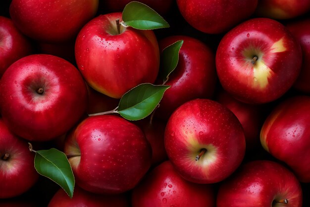 Red apples close up background