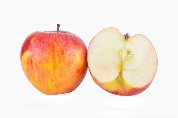 Red apples isolated on white background