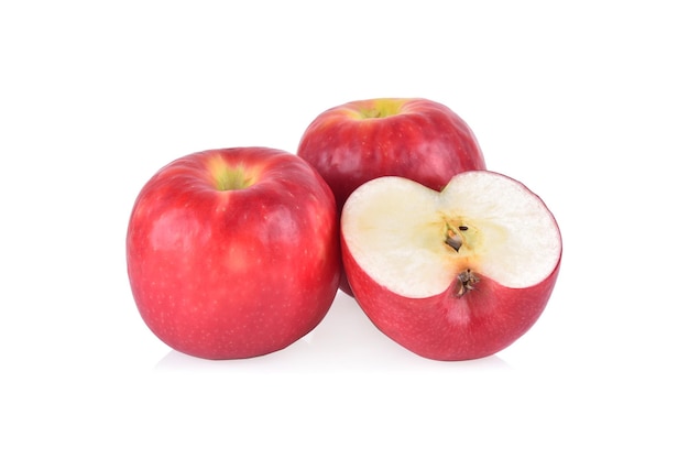 Red apples isolated on white background