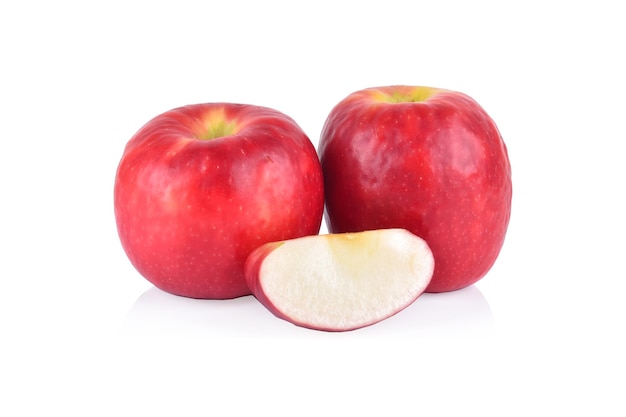 Red apples isolated on white background