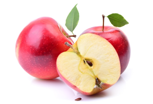 Red apples isolated on white