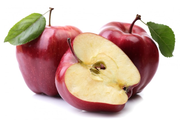 Red apples isolated on white