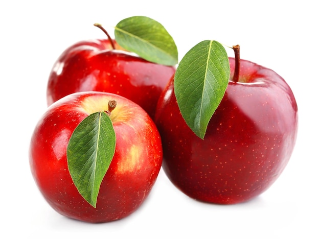 赤いリンゴ、白、
