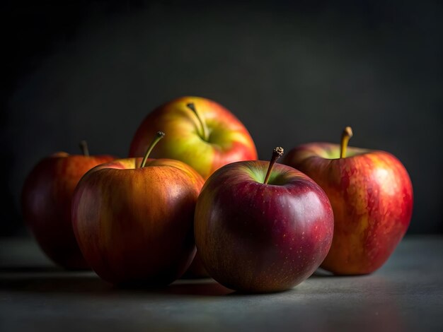 Photo red apples on a table