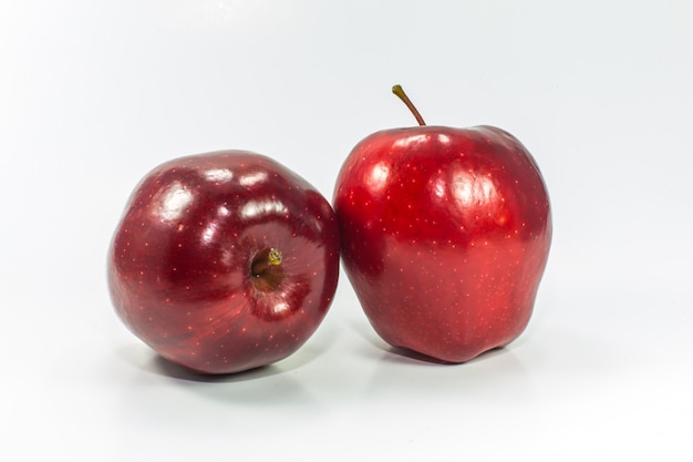 Red apples on white isolated