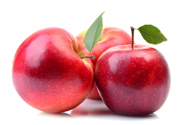 Red apples on white isolated