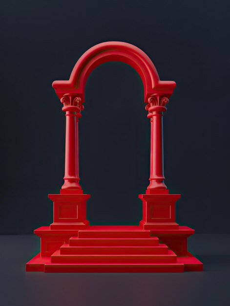 Photo a red arch with a red arch that says  the word  on it