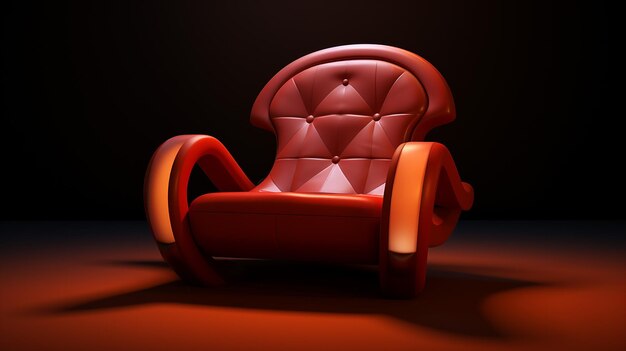 Red armchair icon 3d render generative ai