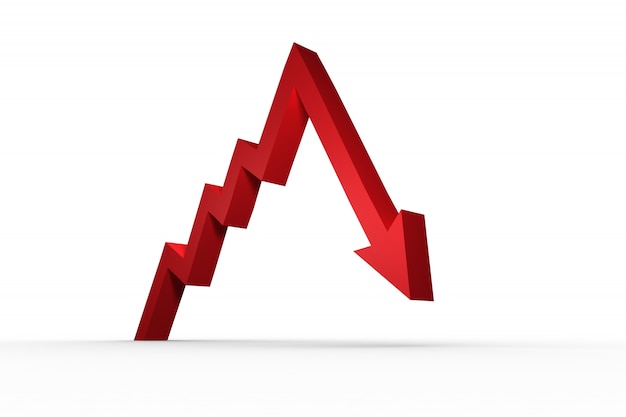 Freccia rossa rivolta verso il basso