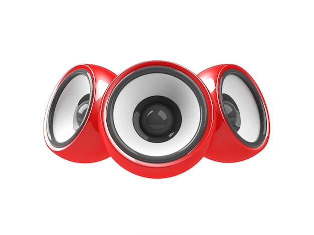 Sistema audio rosso isolato