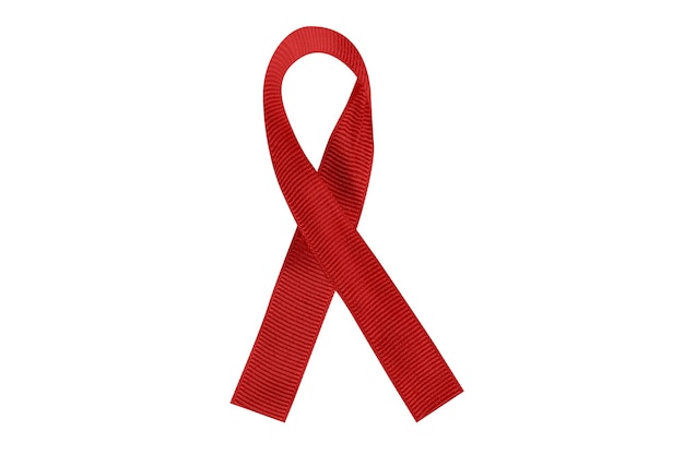 Red Awareness Ribbon Heart Stroke Aids Awareness Concept