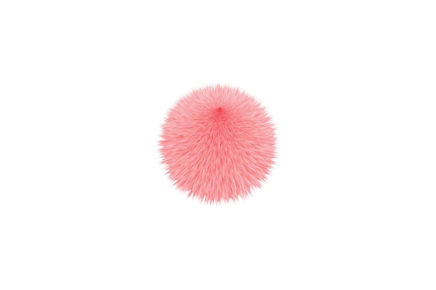 Red Baby fluffy ball isolated on background