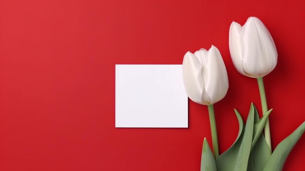 Red background and white blank page for gift paper