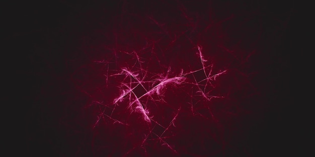 A red background with a black background and a pink and white lightning in the middle