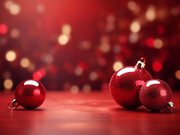 a red background with a Christmas tree