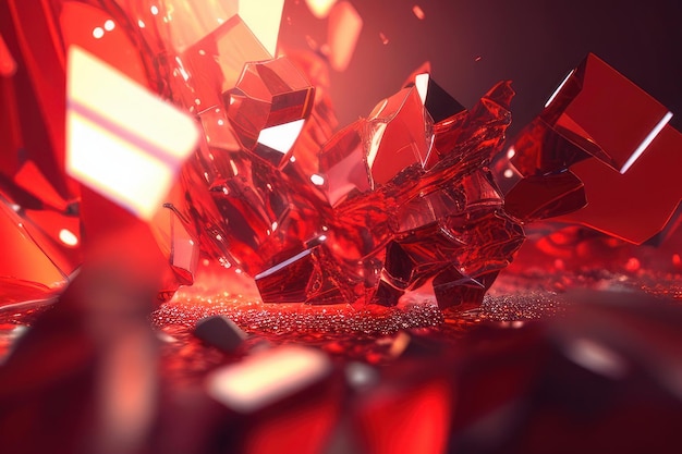 A red background with crystals and the words red on it