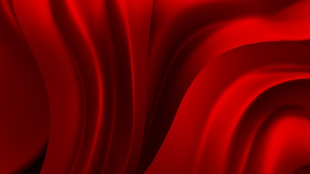 Red background with drapery fabric. 3d illustration, 3d rendering.