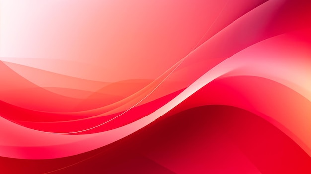 Red background with elegant curves of undulating waves