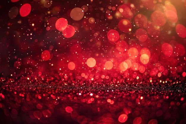 Red background with falling glitter particles beautiful festive sparkling background Generative AI