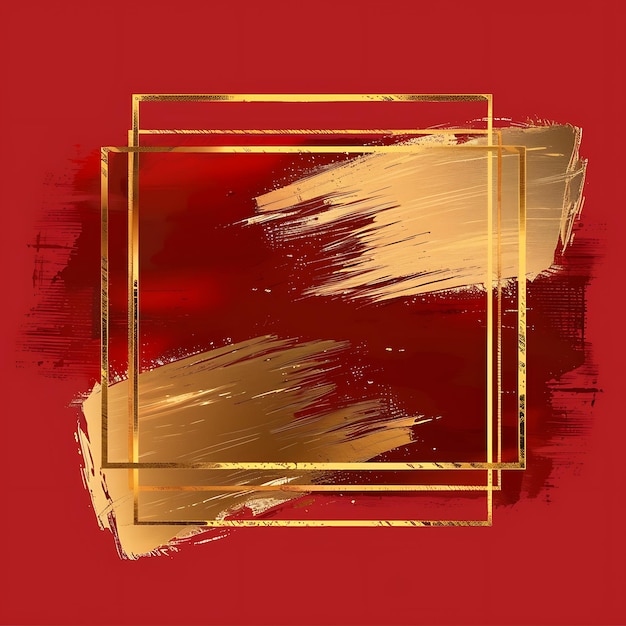 Photo a red background with gold and red lines and a red background