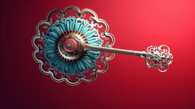 A red background with a key that says'the key to the moon '