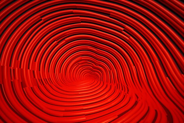 Photo red background with minimalist concentric circles