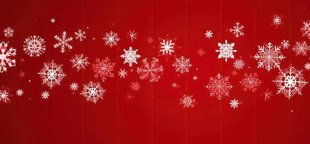 Photo red background with snowflakes christmas concept generative ai