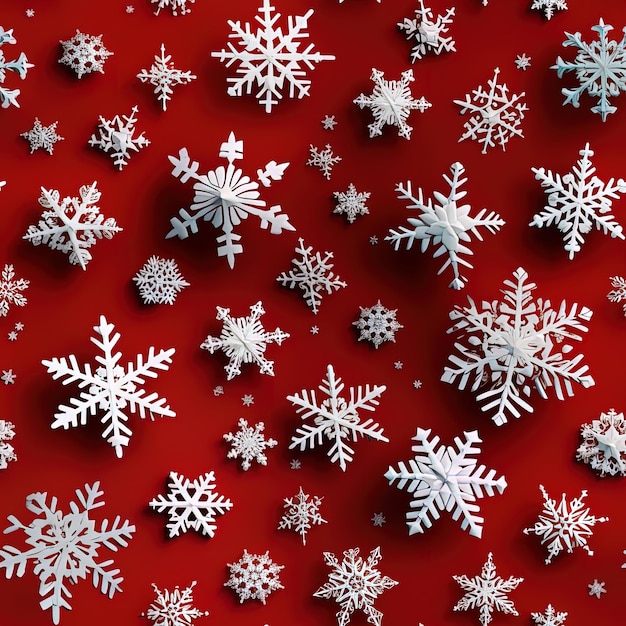 a red background with snowflakes and a red background