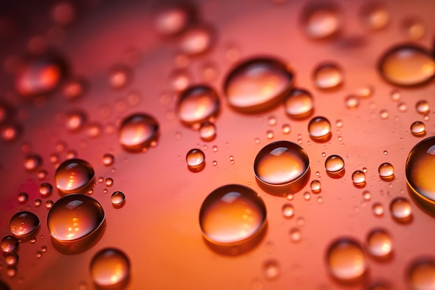 A red background with water drops on it