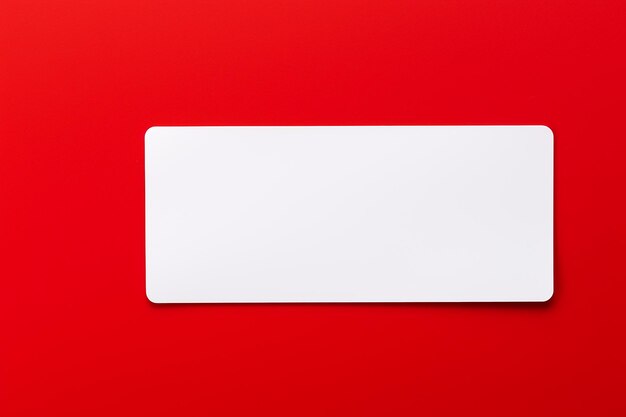 Photo red background with white rectanglemockup with space for text