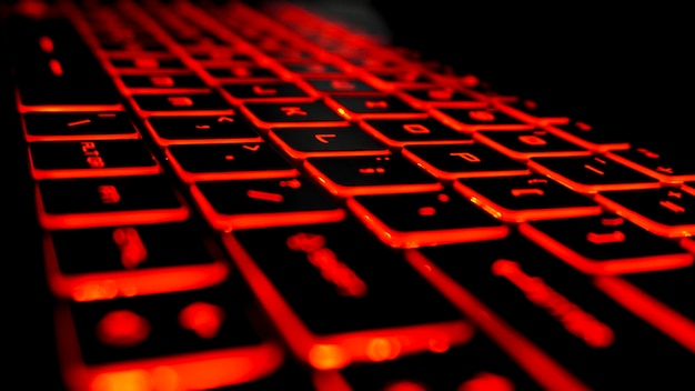 Red backlight on keyboard