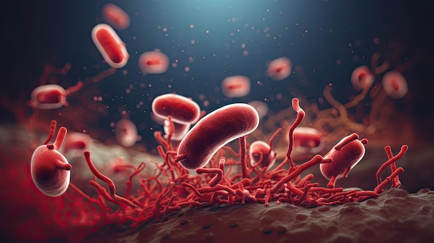 A red bacteria is shown in this illustration