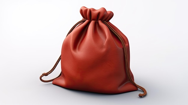 a red bag with a bow on the front.