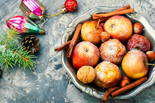 Red baked apples