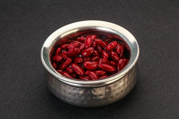 Red baked kidney in the bowl