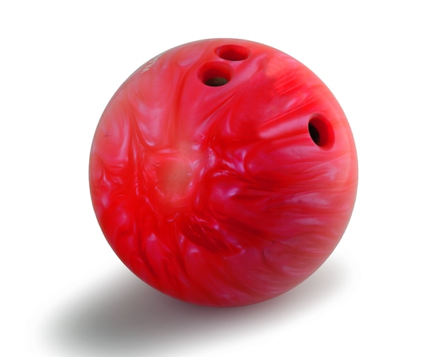 Red ball for bowling isolated on background