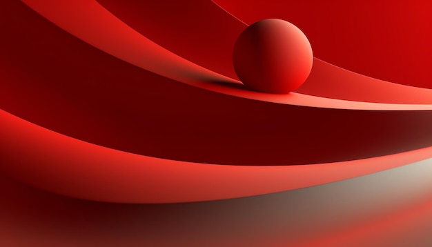 A red ball on a red ring with a red background